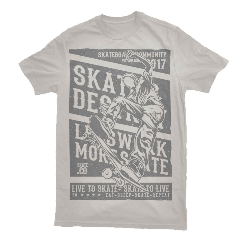 Live To Skate Graphic t-shirt design tshirt factory