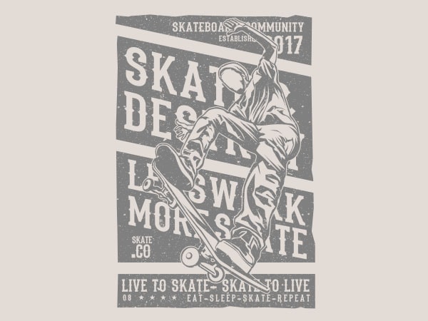 Live to skate graphic t-shirt design
