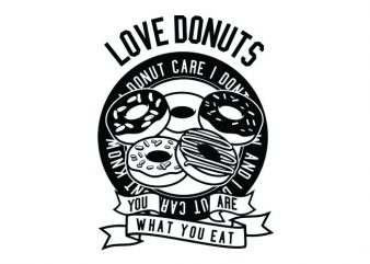 Love Donuts Tshirt Design