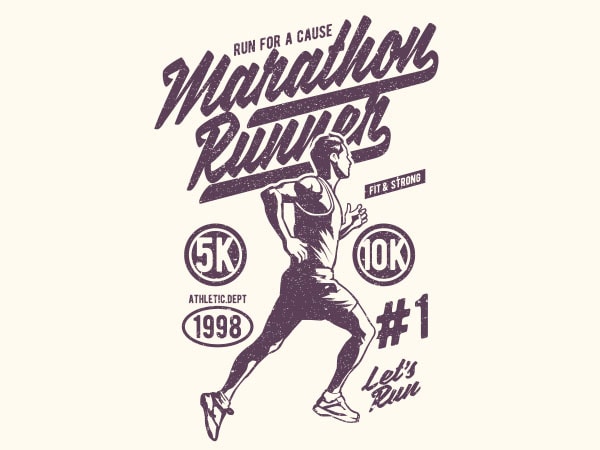 Marathon runner graphic t-shirt design