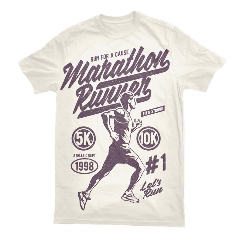 Marathon Runner Graphic t-shirt design tshirt-factory.com