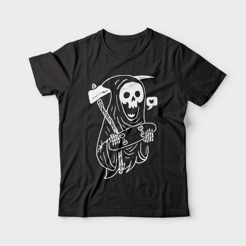 Grim Skater t shirt design png