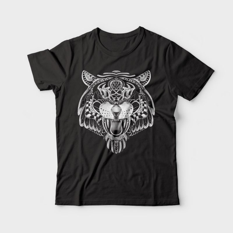 Tiger Ornate t shirt design png