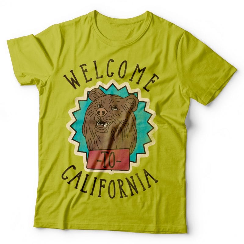 Welcome to California. Vector T-Shirt Design t shirt designs for merch teespring and printful