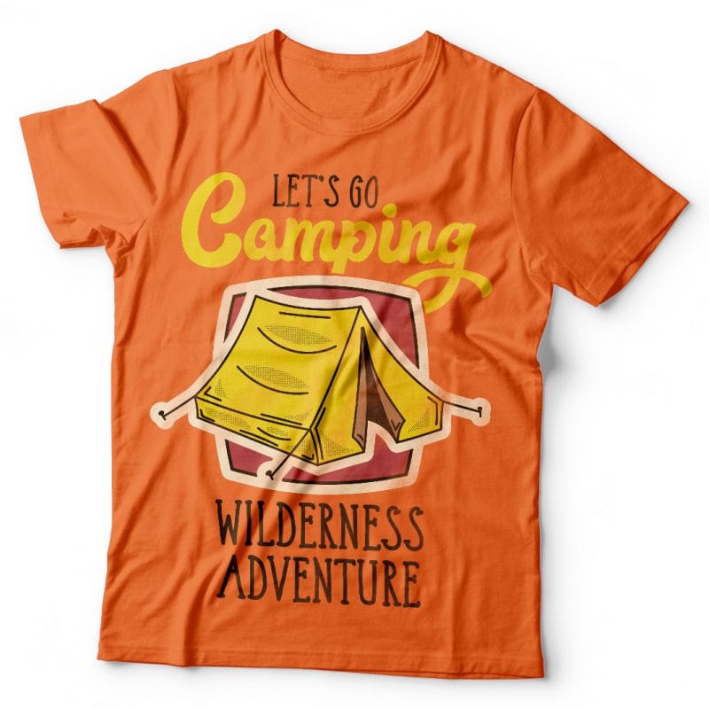 Let’s go camping. Vector T-Shirt Design t shirt designs for merch teespring and printful