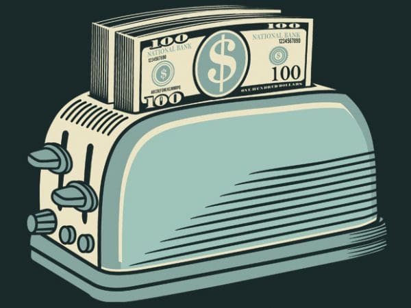 Money toaster tshirt design