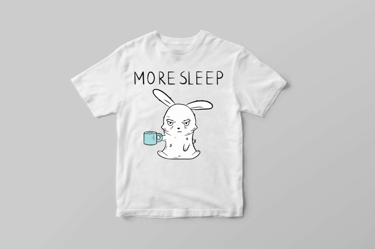 More sleep coffee addicted bunny in a bad mood graphic t shirt design vector t shirt design