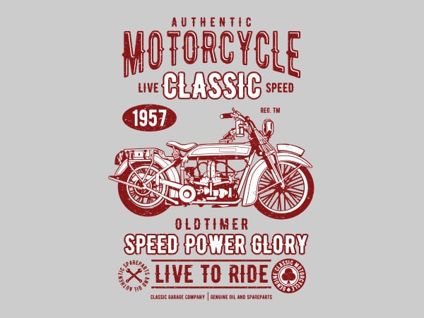 Motorcycle classic graphic t-shirt design