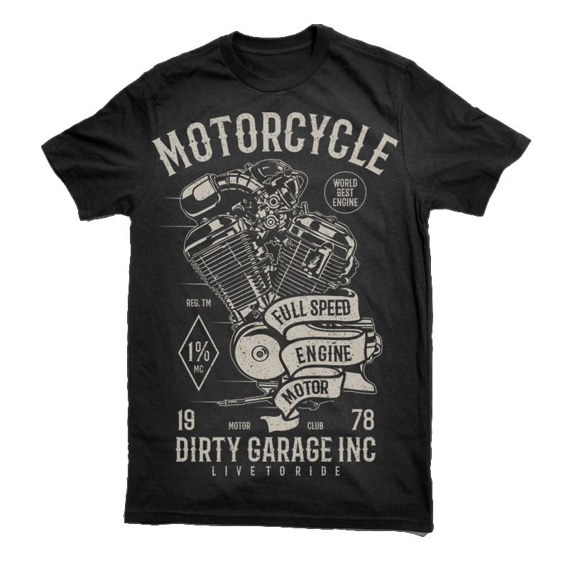 Motorcycle Full Speed Engine Vector t-shirt design buy tshirt design