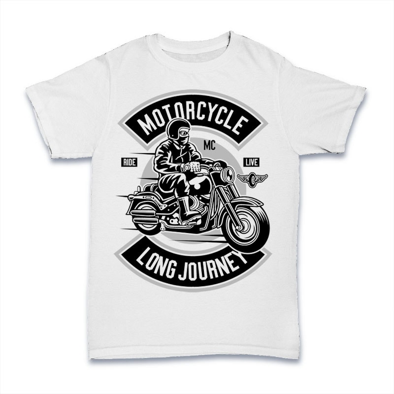 Motorcycle Long Journey Tshirt Design tshirt-factory.com