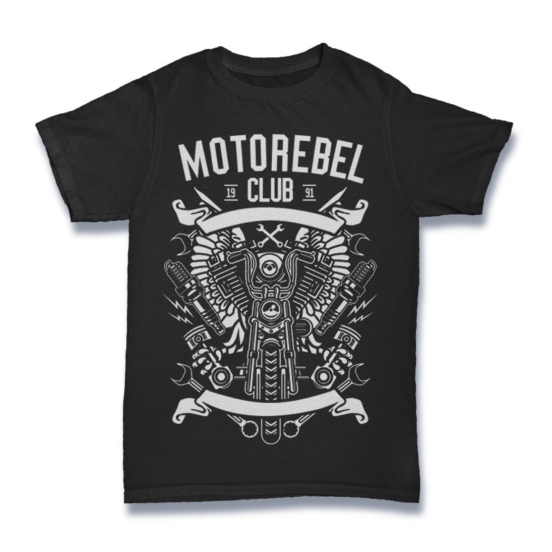 Motorebel Club Tshirt Design tshirt design for merch by amazon