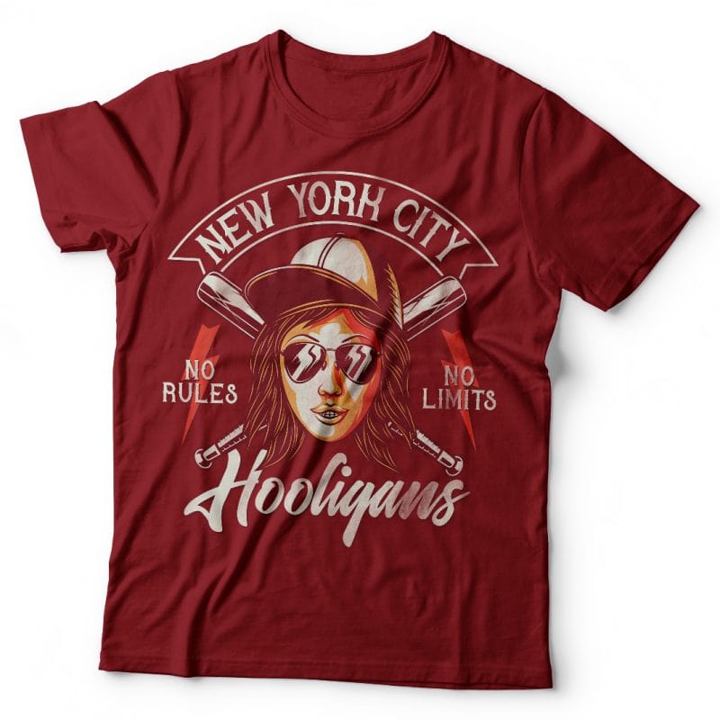 NYC Hooligans. Vector T-Shirt Design commercial use t shirt designs