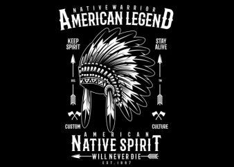 Native Warrior Vector t-shirt design