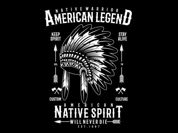 Native warrior vector t-shirt design