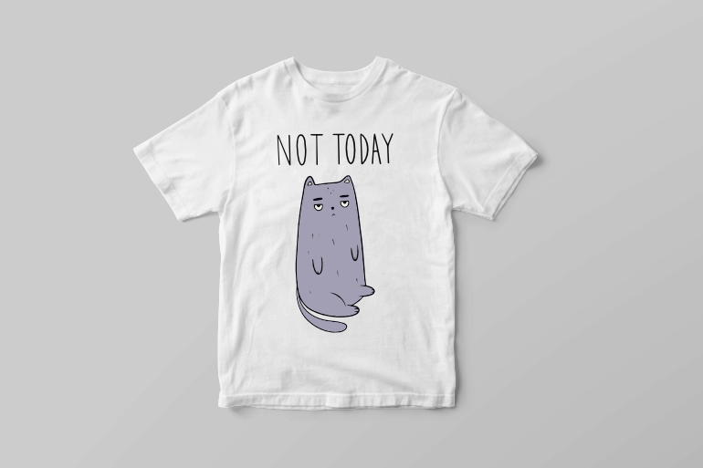 Not today mad cat doodle t shirt printing design vector t shirt design