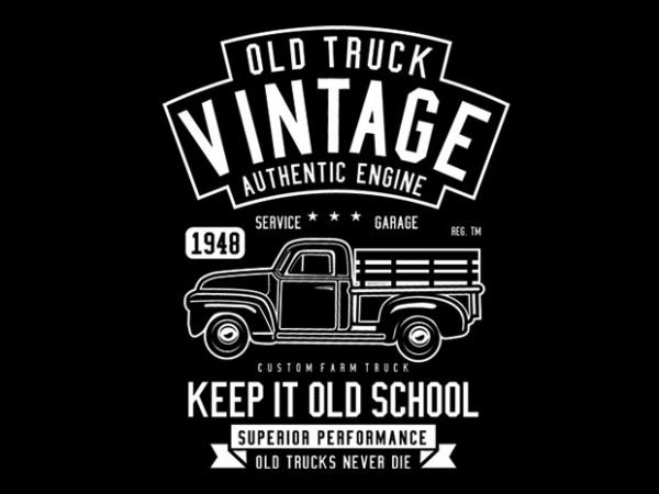 Old truck vintage t shirt design for sale