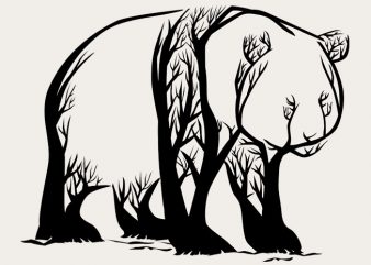 Panda Trees Tshirt Design