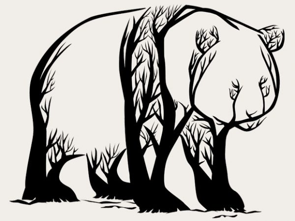 Panda trees tshirt design