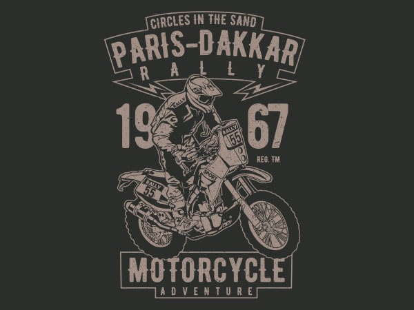 Paris dakkar rally motorcycle vector t-shirt design