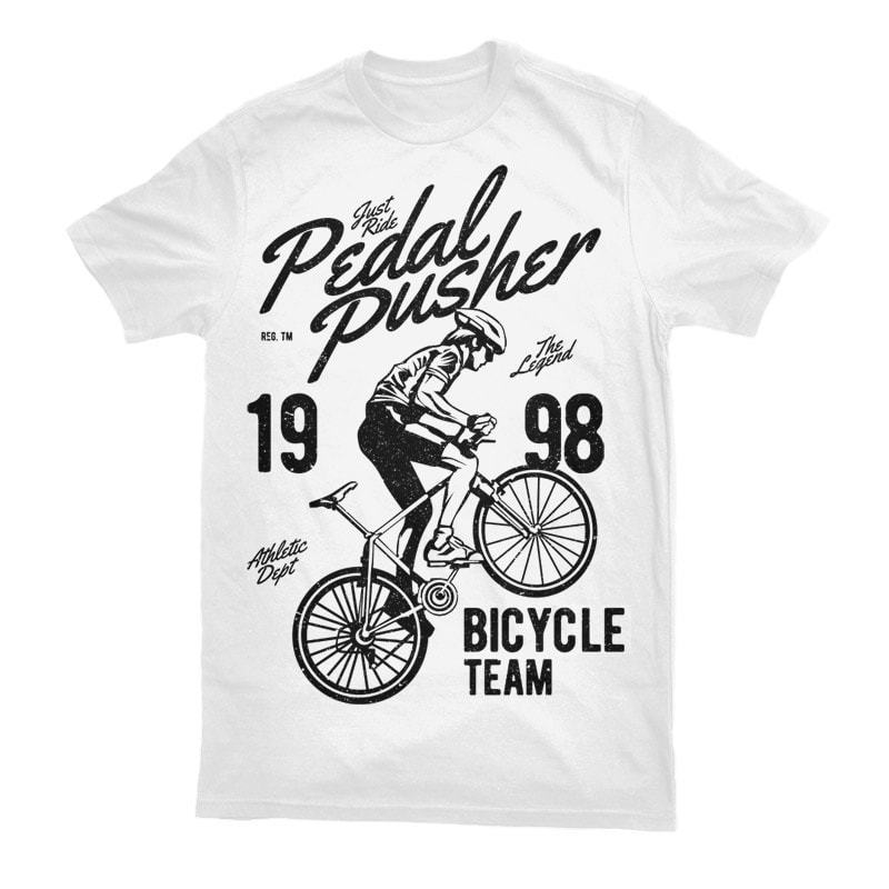 Pedal Pusher Graphic t-shirt design t shirt designs for print on demand