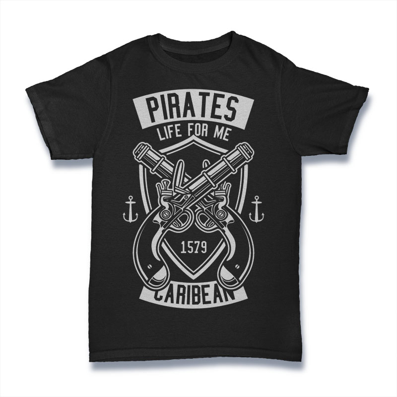 Pirates Caribean Tshirt Design tshirt-factory.com