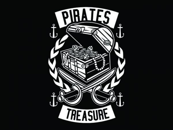 Pirates treasure graphic t-shirt design