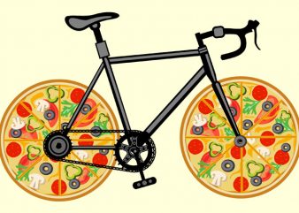 Pizza Bike Tshirt Design