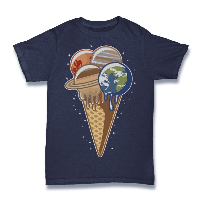 Planet Ice Cream Tshirt Design buy t shirt design