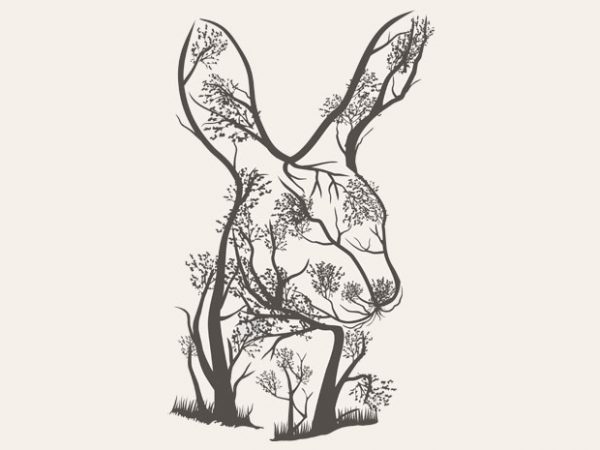 Rabbit tree tshirt design