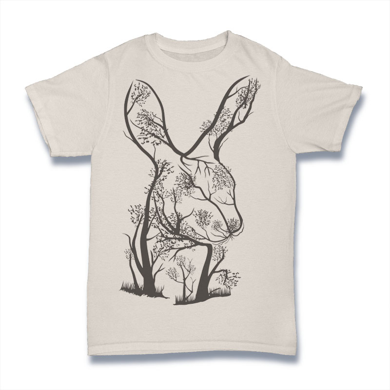 Rabbit Tree Tshirt Design buy t shirt design