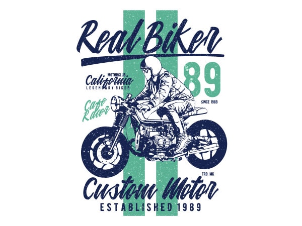 Real biker vector t-shirt design