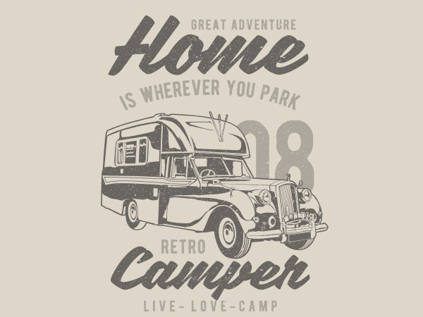 Retro campers vector t-shirt design