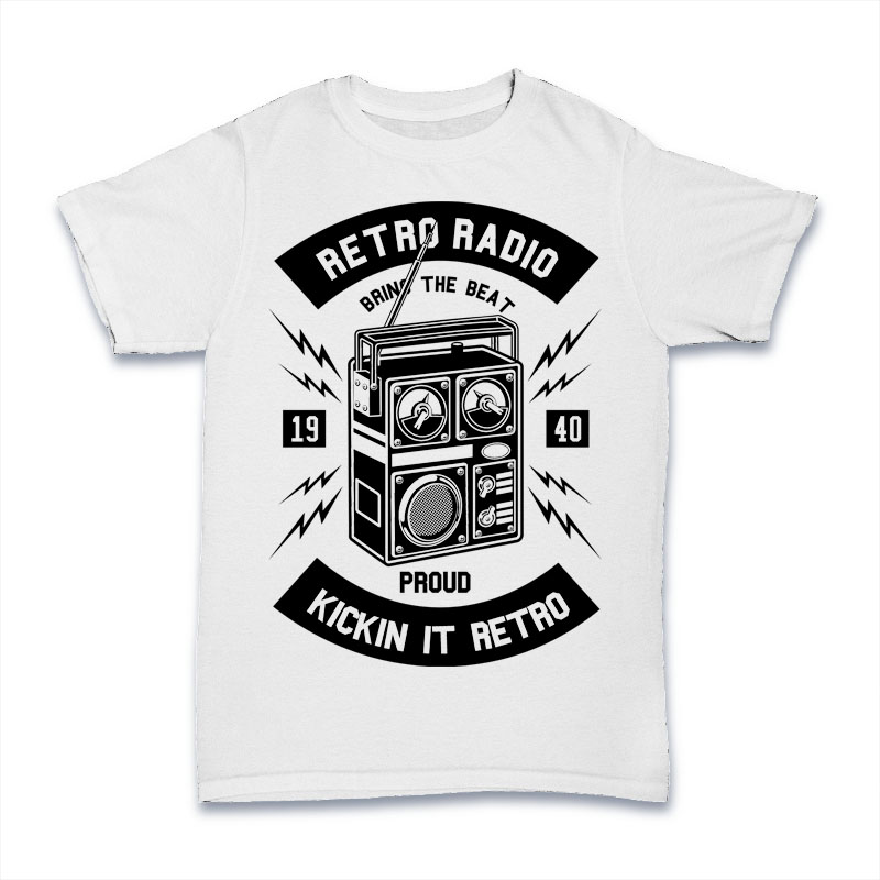Retro Radio Tshirt Design tshirt factory