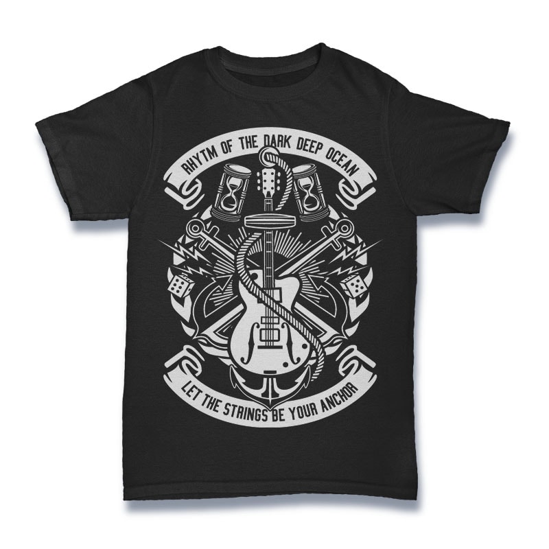 Rhtym Of Dark Ocean Tshirt Design tshirt designs for merch by amazon