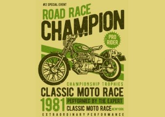 Road Race Champion Vector t-shirt design