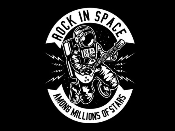 Rock in space tshirt design