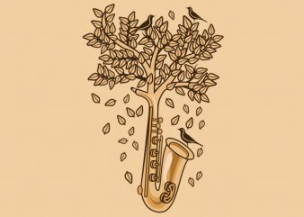 Saxophone Tree Tshirt Design