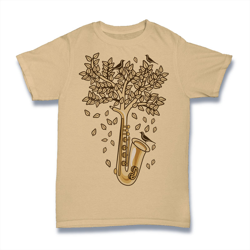 Saxophone Tree Tshirt Design buy t shirt design