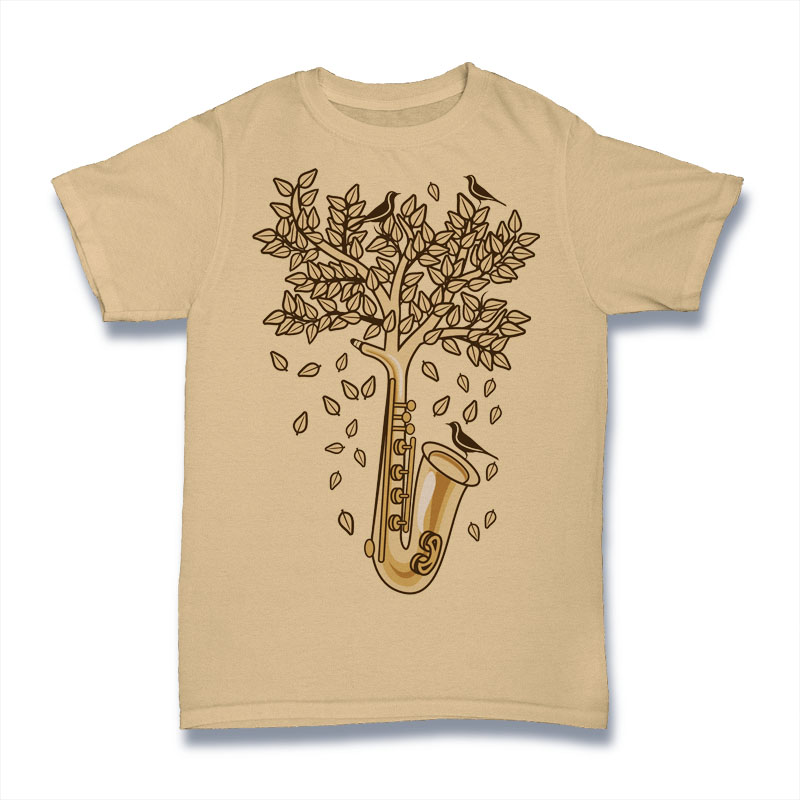 Saxophone Tree Tshirt Design buy t shirt design