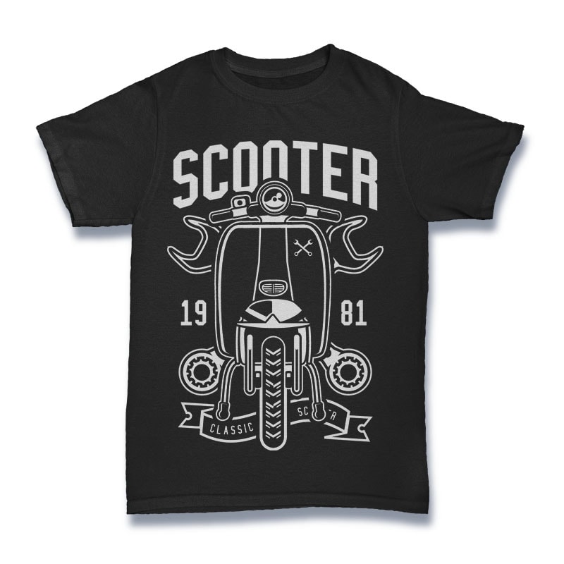 Scooter Classic Tshirt Design tshirt designs for merch by amazon