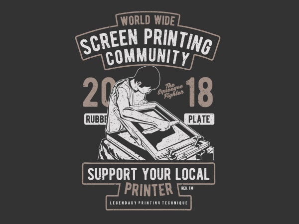 Screen printing community vector t-shirt design template