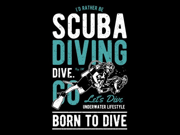 Scuba diving vector t-shirt design