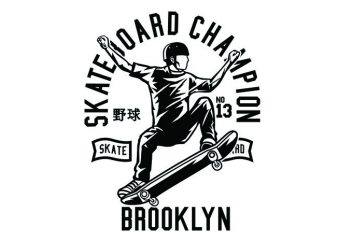 Skateboard Champion Tshirt Design