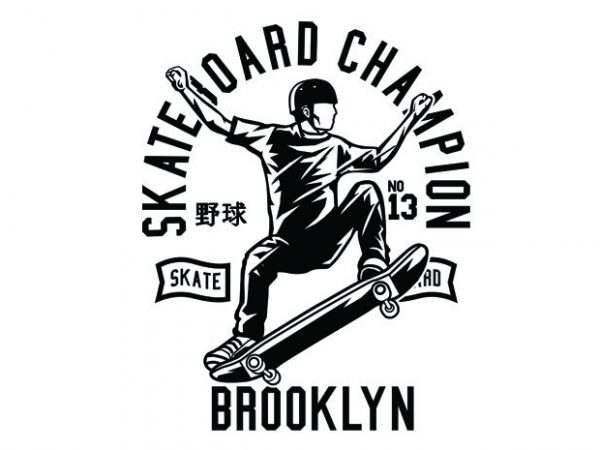 Skateboard champion tshirt design