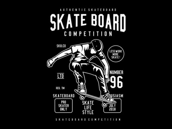 Skateboard competition tshirt design