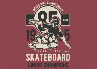 Skateboard Junior Champions Graphic t-shirt design