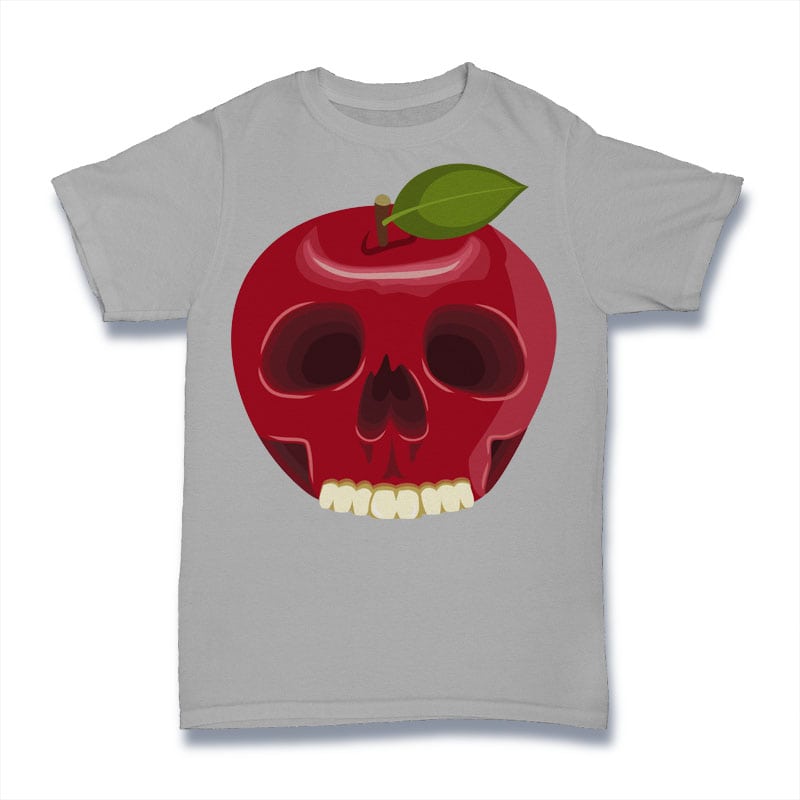 Skull Apple Tshirt Design t shirt designs for sale