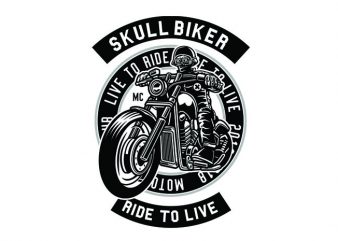 Skull Biker Tshirt Design