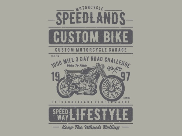 Speedlands custom bike graphic t-shirt design