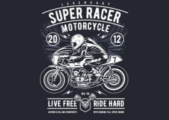Super Racer Motorcycle Vector t-shirt design